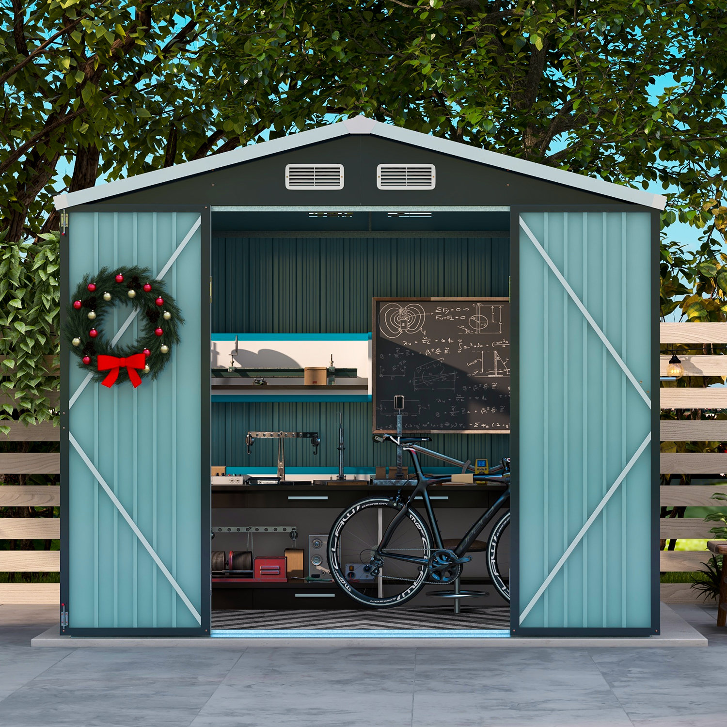 Aoxun 8 Ft W X 6 Ft D Metal Lean To Storage Shed Wayfair